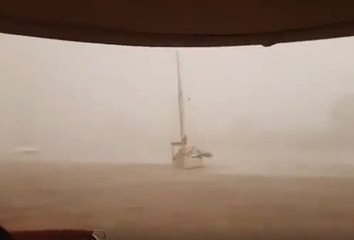 Yachts Buffeted by Severe Storm at Bundaberg, Queensland