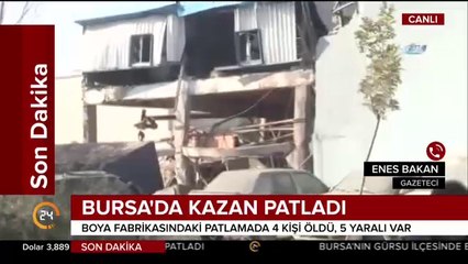 Bursa'da bir boya fabrikasında bir kazan patlaması sonucu