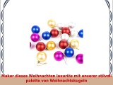 Luxus Matte Retro Bruchsicher Weihnachtsbaum Kugeln 50mm 20 x Sortiert Bunt