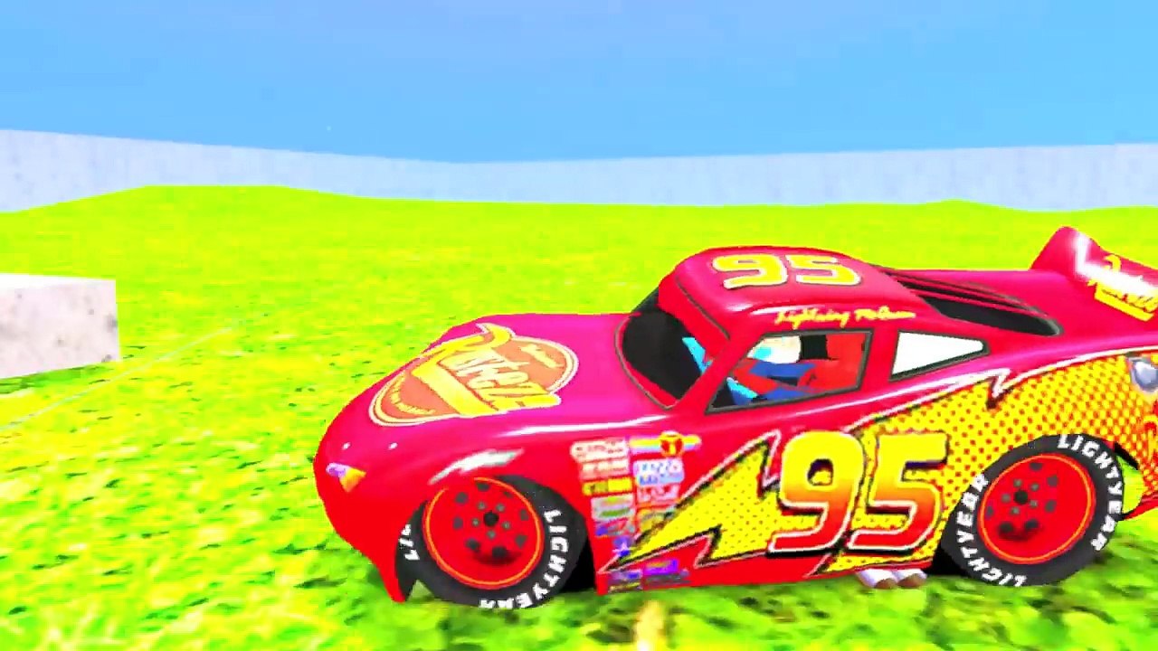 Minions Frozen Elsa Spiderman & Lightning McQueen Super Monster Truck for kids & Nursery Rhymes