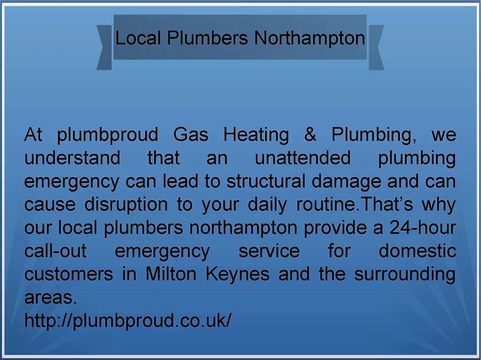 Local Plumbers In Northampton