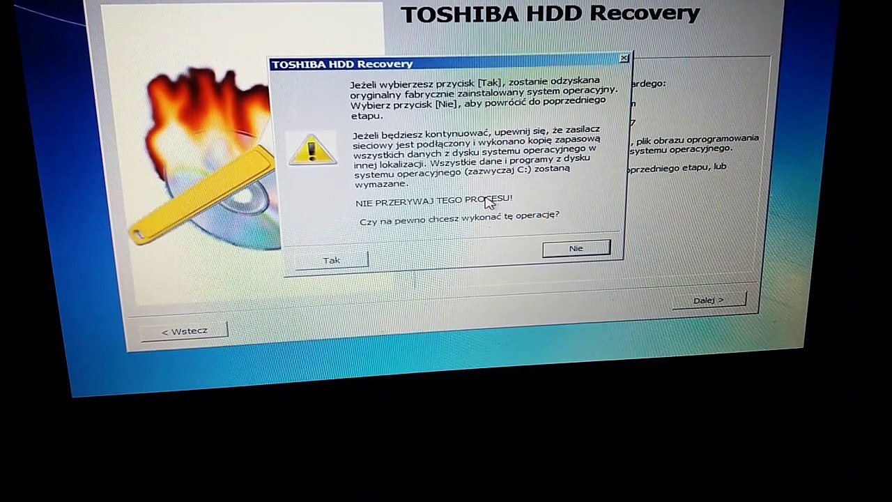 Toshiba Satellite Przywracanie Ustawień Fabrycznych Recovery z ukrytej partycji krok po kroku.