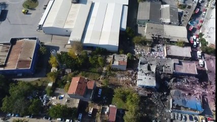 Patlama Bölgesi Havadan Görüntülendi