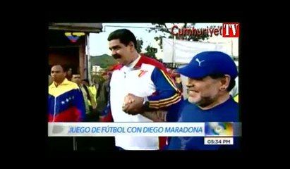 Maradona Maduro ile futbol oynadı