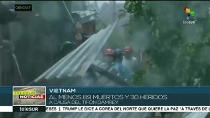 Aumenta a 89 la cifras de muertos en Vietnam a causa del tifón Damrey