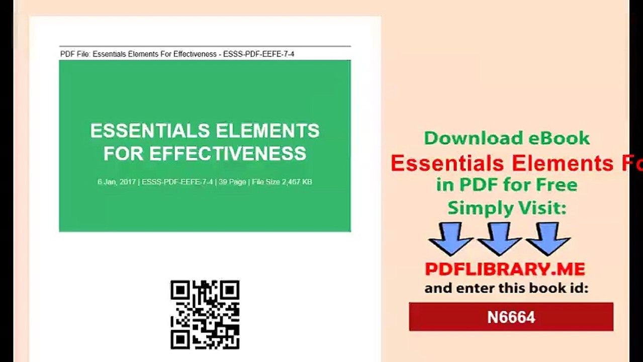 [PDF] Essentials Elements For Effectiveness [D0WNL04D]