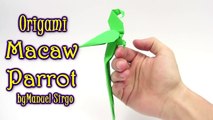 Origami Macaw Parrot by Manuel Sirgo | Cómo hacer origami loro - Origami easy tutorial