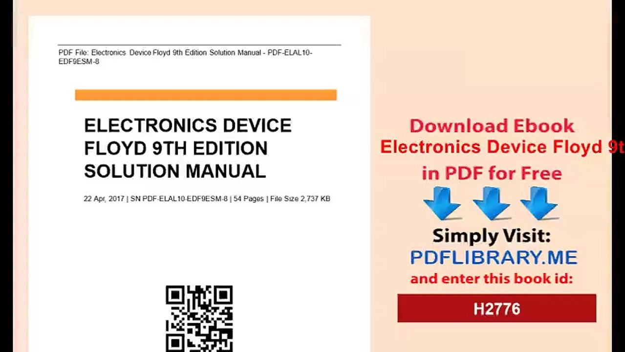 [PDF] Electronics Device Floyd 9th Edition Solution Manual [D0WNL04D]