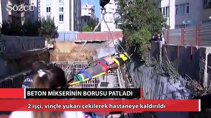 Beton mikserinin pompası patladı