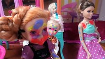 Barbie Skipper Babysitting Anna and Elsas Children! Toddler Videos Puppy Sleep-Over Toys In Action