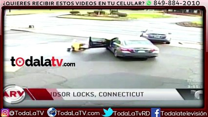 Ladrón arrastra a mujer que intento evitar que le robaran el carro-Al Rojo Vivo-Video