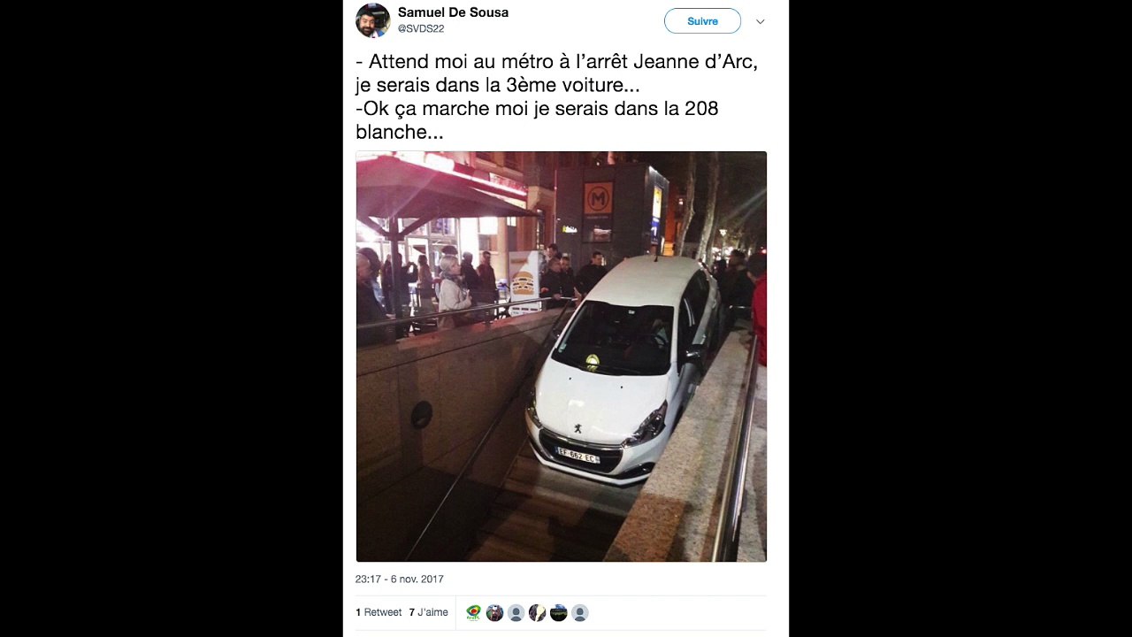 Cette débile en voiture confond une bouche de métro avec l'entrée d'un parking... FAIL