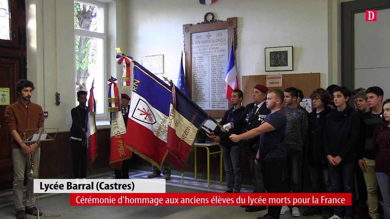Cérémonie d'hommage aux anciens élèves du lycée Barral, morts pour la France