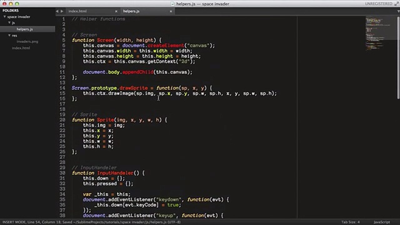 Space Invaders #1 - HTML5 Game Programming Tutorial [javascript]