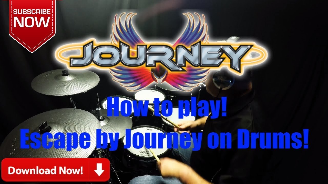 How to play Journey - Escape - (Drums Only) (4K)