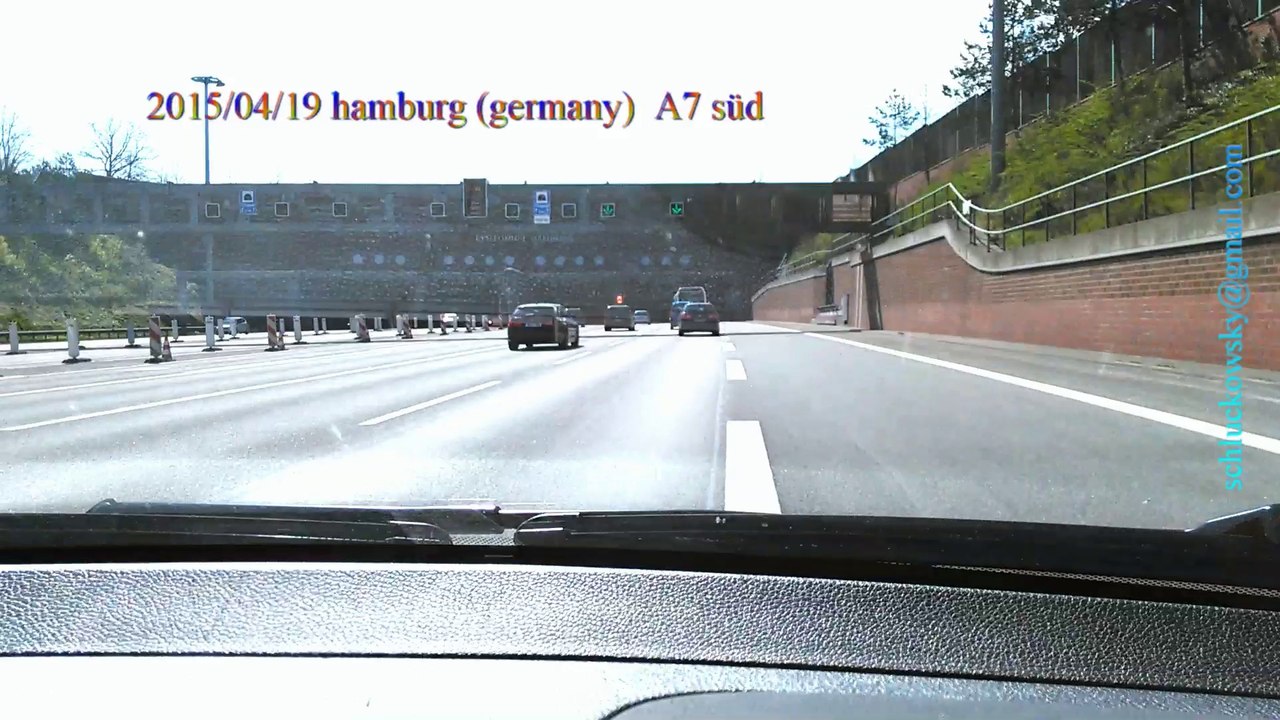 Elbtunnel Hamburg///With a Car on the German Autobahn
