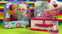 FROZEN HELLO KITTY LUNCH BOX SURPRISE TOYS!
