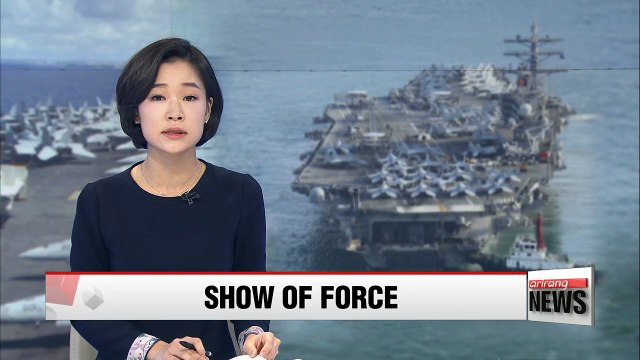 U.S. Navy planning huge show of force with three aircraft carrier battle groups