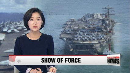 U.S. Navy planning huge show of force with three aircraft carrier battle groups