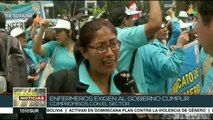 Enfermeros de Perú acatan paro de 24 horas