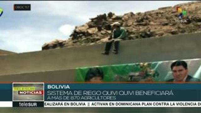 Evo Morales inaugura sistema de riego Quivi Quivi en Potosí