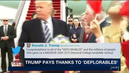 i24NEWS DESK | Trump pays thanks to 'Deplorables' |  Wednesday, November 8th 2017