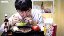 돈스파이크의 시초? 돈스테이크 리얼사운드 먹방이닷 통스테이크 옥탑방미식가 #34화 Social Eating Show Mukbang^ㅡ^!