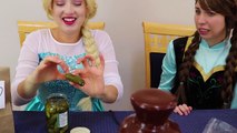 CHOCOLATE FONDUE CHALLENGE  w_ Frozen Elsa & Anna Gross Food Emoji Fun Superhero in real life IRL | Superheroes | Spiderman | Superman | Frozen Elsa | Joker