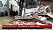 Erzurum Midibüsün Çarptığı Kadınlar Tuvaleti Yıkıldı