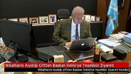 Nikahlarını Kıydığı Çiftten Başkan İnönü'ye Teşekkür Ziyareti