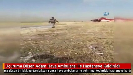 Uçuruma Düşen Adam Hava Ambulansı ile Hastaneye Kaldırıldı