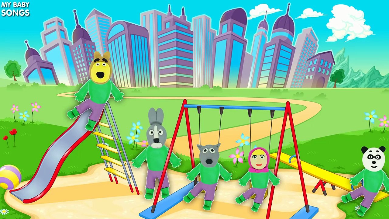 Masha and the Bear transforms into Hulk Play Doh Superhero Finger Family Song