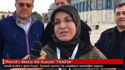 Mescid-i Aksa'yı Gül Suyuyla "Yıkadılar"