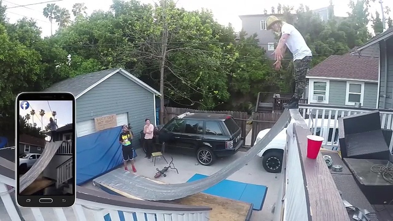 Duct Tape Skateboard Ramp Fail