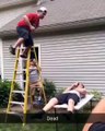 Backyard Wrestling Fail Ladder Slam Back Snap