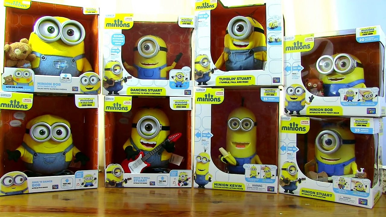 Massive Set Minions new Exclusive Electronic Toys - Singing & Dancing Bob, Stuart and Kevin