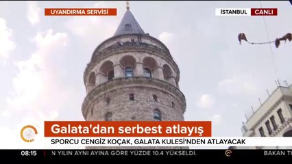 Galata Kulesi'nde tarihi atlayış