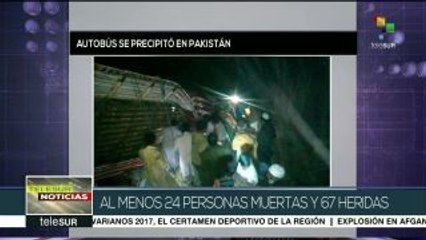 Al menos 24 muertos y 67 heridos en accidente de autobús en Pakistán