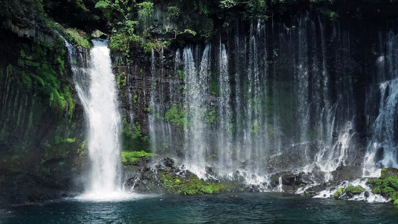 Relaxing Nature Sound.Shiraito Falls in Mt.Fuji Japan.3 min Fantastic Video