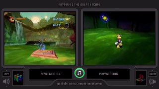 Rayman 2 (Nintendo 64 vs Playstation) Side by Side Comparison
