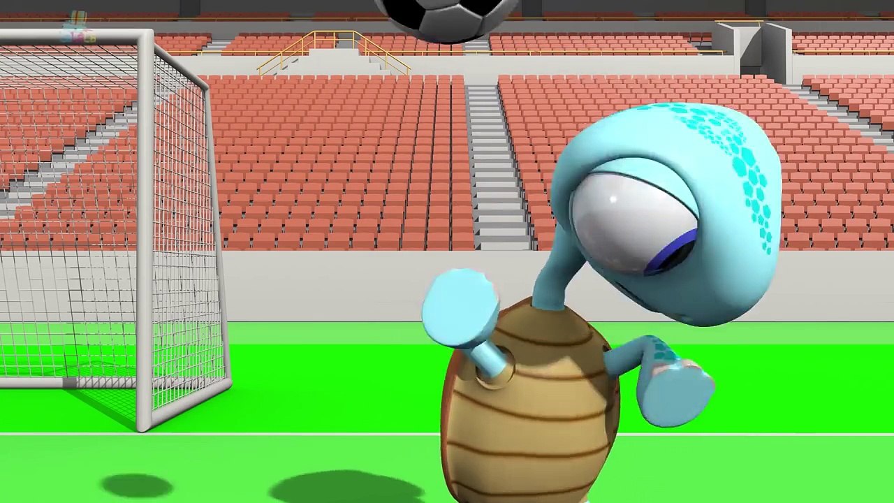 Turtles Funny Playing Soccer Cartoon Animation