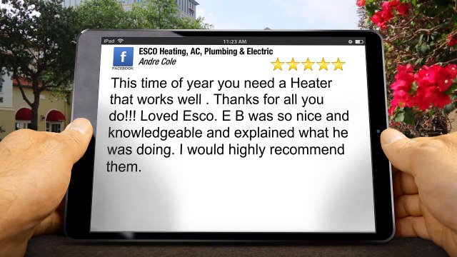 5 Star Review Furnace Repair for ESCO Heating, AC, Plumbing & Electric