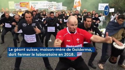 Alpes-Maritimes : le haka des salariés de Galderma contre la fermeture de leur laboratoire par Nestlé