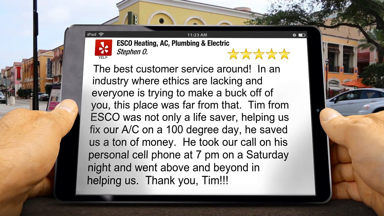 5 Star Review AC Repair for ESCO Heating, AC, Plumbing & Electric