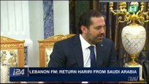 i24NEWS DESK | Lebanon FM: return Hariri from Saudi Arabia | Thursday, November 9th 2017
