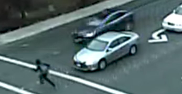 Pedestrian, Apparently Tired of Waiting, Races Across Intersection and Gets Slammed by Tesla