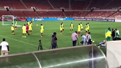 Les Lions ont testé la pelouse du Peter Mokoba Stadium