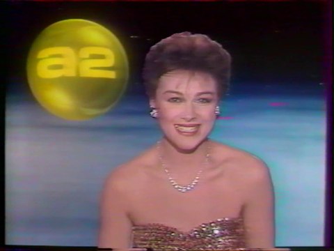 Antenne 2 - 31 Décembre 1985 - Speakerine (Virginia Crespeau), jingle Bonne Année