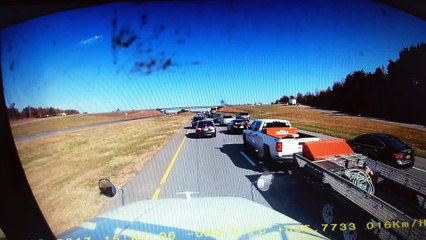 Car Spins Out of Control into Median