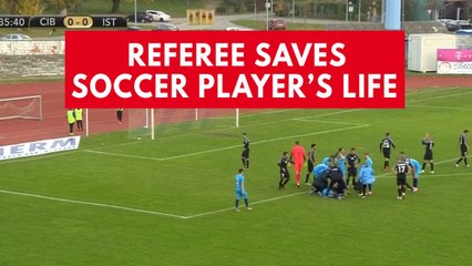 Referee saves football player's life